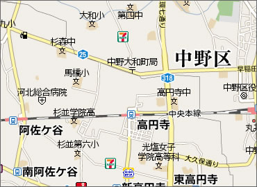 高円寺北新築一戸建て　周辺地図