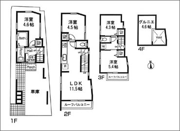 高円寺北新築一戸建て　間取り図