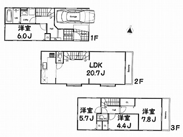 音羽の新築一戸建て　間取り図