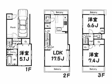 和田の新築一戸建て　間取り図