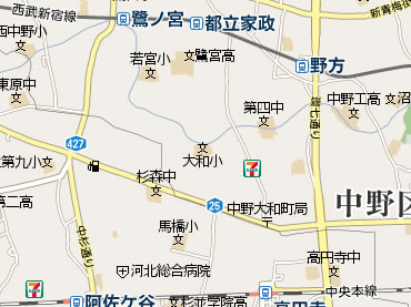 中野区大和町の新築一戸建て　周辺地図