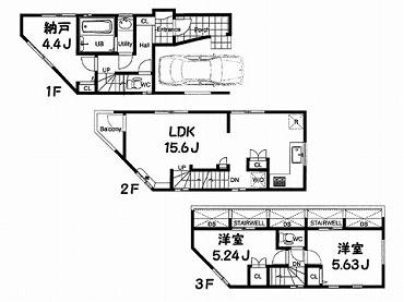 西池袋の新築一戸建て　間取り図