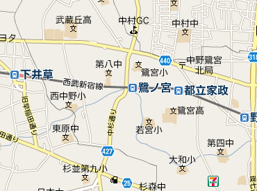 中野区上鷺宮・土地　周辺地図