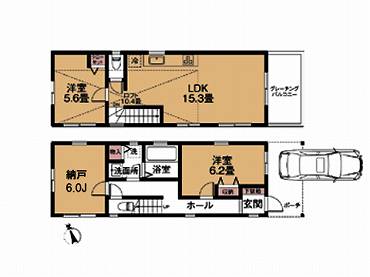 西荻窪松庵の新築一戸建て　間取り図