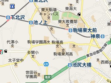 世田谷区代沢の新築一戸建て　周辺地図