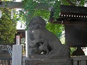 新宿区中落合の新築一戸建て　月見岡八幡神社狛犬