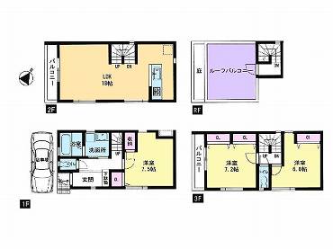 西五反田新築一戸建て　間取図